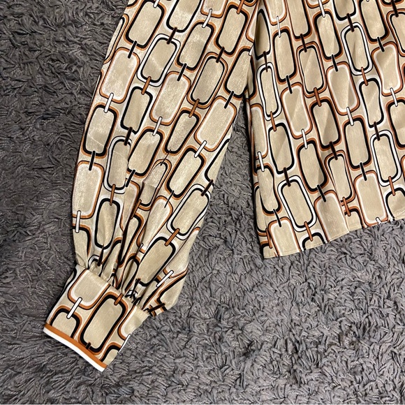 Alexis NEW Reyson Long Sleeve Chain Link Button Down Blouse Size L - Picture 14 of 16